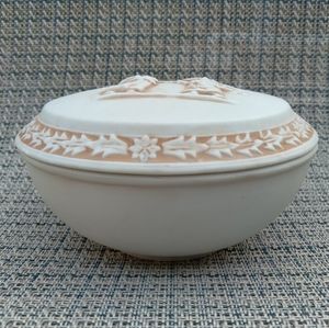 Vintage Bisque Porcelain Trinket / Jewelry Dish